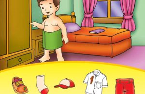baca buku online, buku aktivitas anak jenius TK A B_015 Anak saleh bisa memakai pakaian sendiri