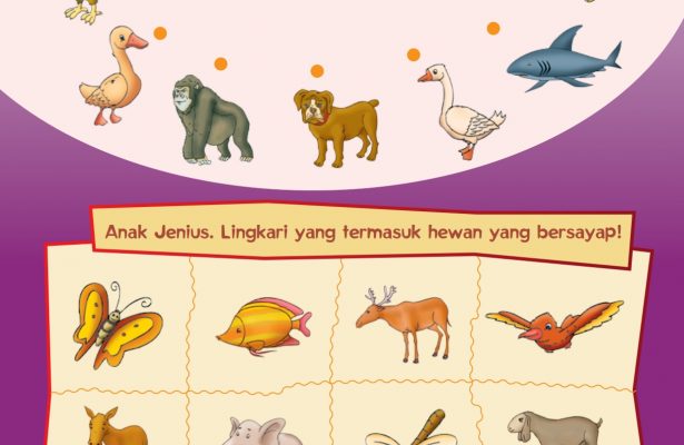 baca buku online, buku aktivitas anak jenius TK A B_025 mengenal hewan bertelur dan bersayap