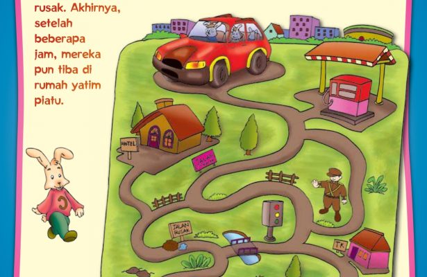 baca buku online, buku aktivitas anak jenius TK A B_046 memberikan sumbangan kepada rumah yatim piatu