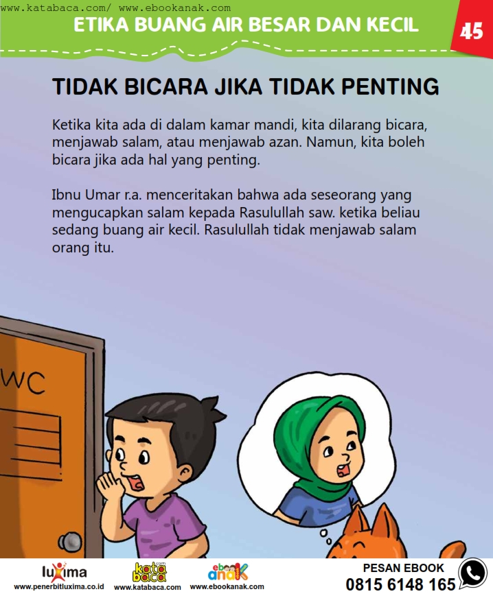 baca buku online, fiqih islam bergambar jilid 1_049 Hukum Bicara ketika Ada di dalam Toilet