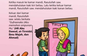 baca buku online, fiqih islam bergambar jilid 1_058 Nabi Mendahulukan Kaki Kiri Ketika Ke Toilet