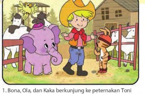 bona gajah kecil berbelalai panjang, menjadi koboi