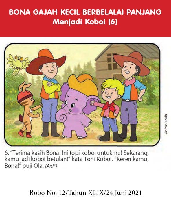 bona gajah kecil berbelalai panjang, menjadi koboi6