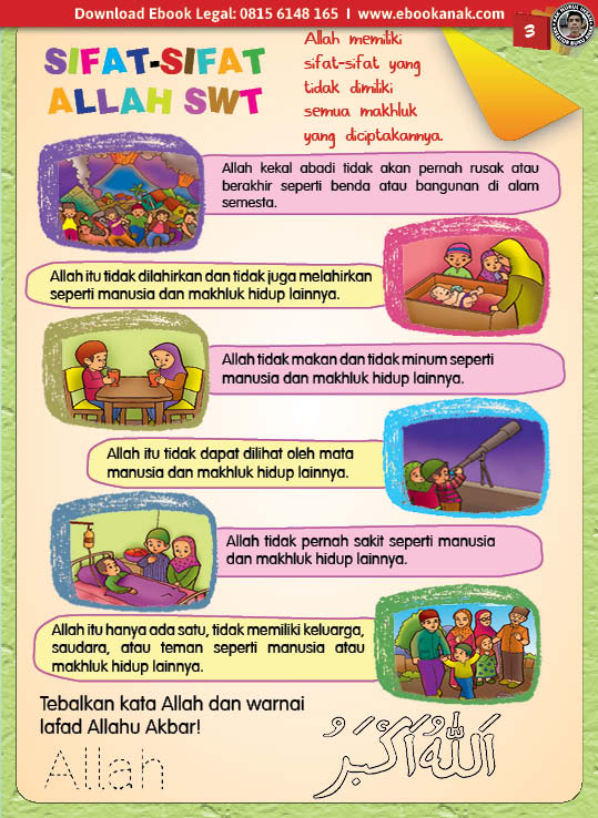 buku pintar anak shaleh, Sifat-Sifat Allah SWT (3)