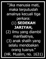 jika manusia mati maka terputuslah amalnya kecuali 3 perkara