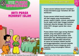 panduan pertama anak puasa ramadhan, arti puasa menurut islam